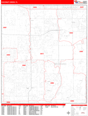 Coconut Creek Digital Map Red Line Style